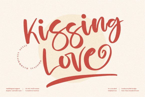 Kissing Love: A Script Font for Heartfelt Design